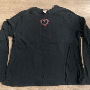 My Funny Valentine Black Heart Long Sleeve Size XL